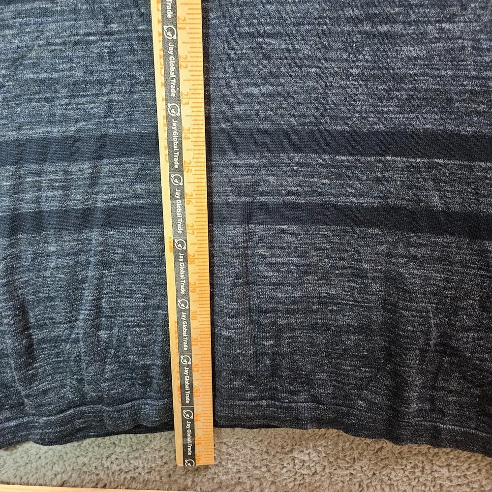 $99 NEW Perry Ellis Sweater Men 3XLT Tall Knit‎ Navy Gray Striped Cotton Blend